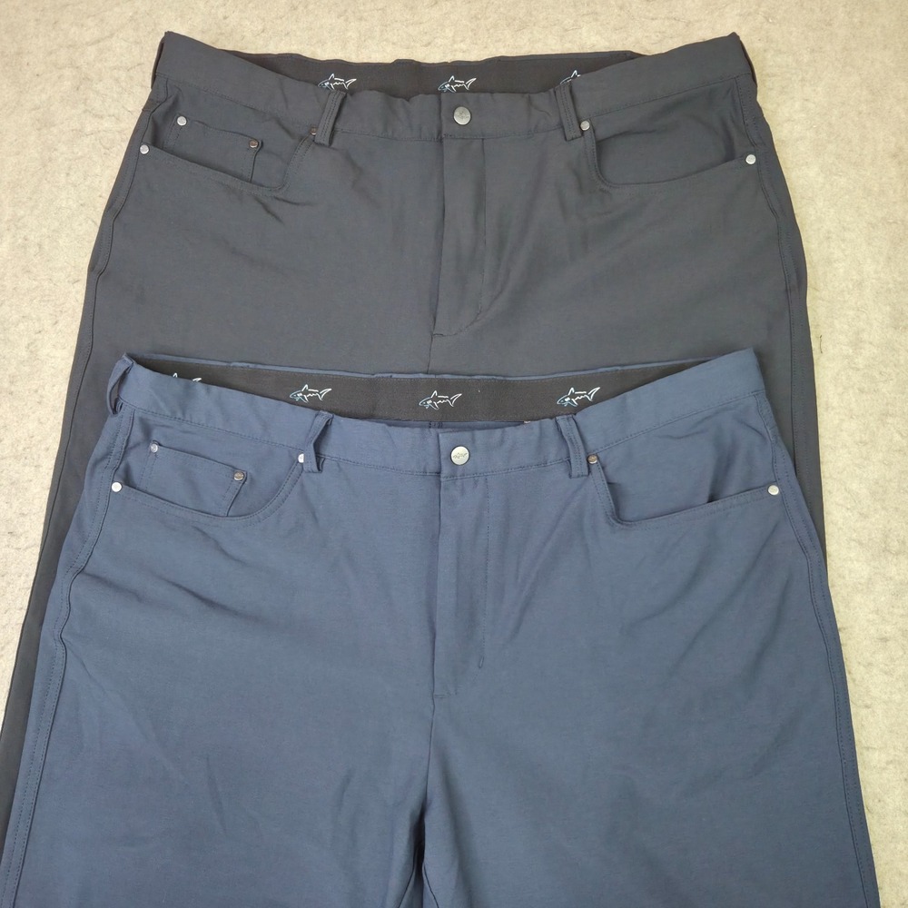 Lot of 2 Greg Norman Golf Pants Mens 40x32 Black Blue Performance Lightweight